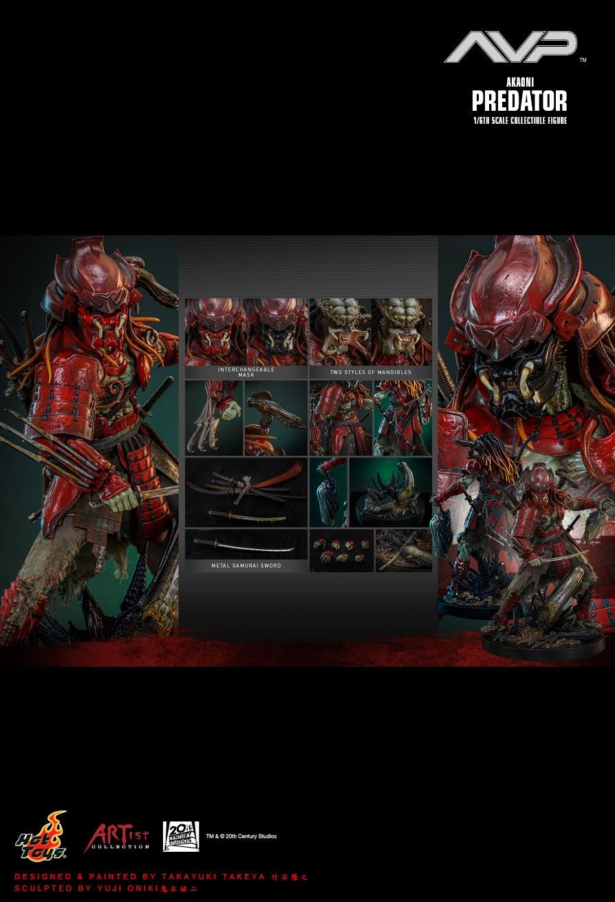 HOT TOYS ALIEN VS. PREDATOR AVP AKAONI SAMURAI PREDATOR AC06
