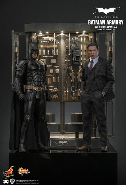 HOT TOYS BATMAN THE DARK KNIGHT ARMORY WITH BRUCE WAYNE 2.0 MMS750