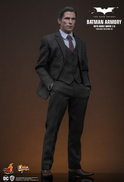 HOT TOYS BATMAN THE DARK KNIGHT ARMORY WITH BRUCE WAYNE 2.0 MMS750