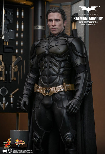 HOT TOYS BATMAN THE DARK KNIGHT ARMORY WITH BRUCE WAYNE 2.0 MMS750