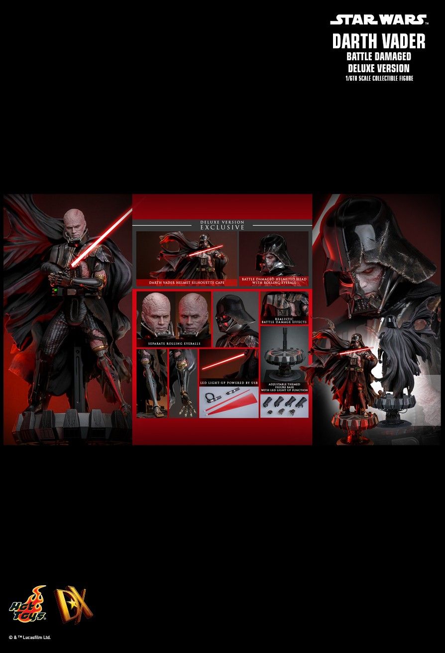 HOT TOYS STAR WARS DARTH VADER BATTLE DAMAGED DELUXE DX-45