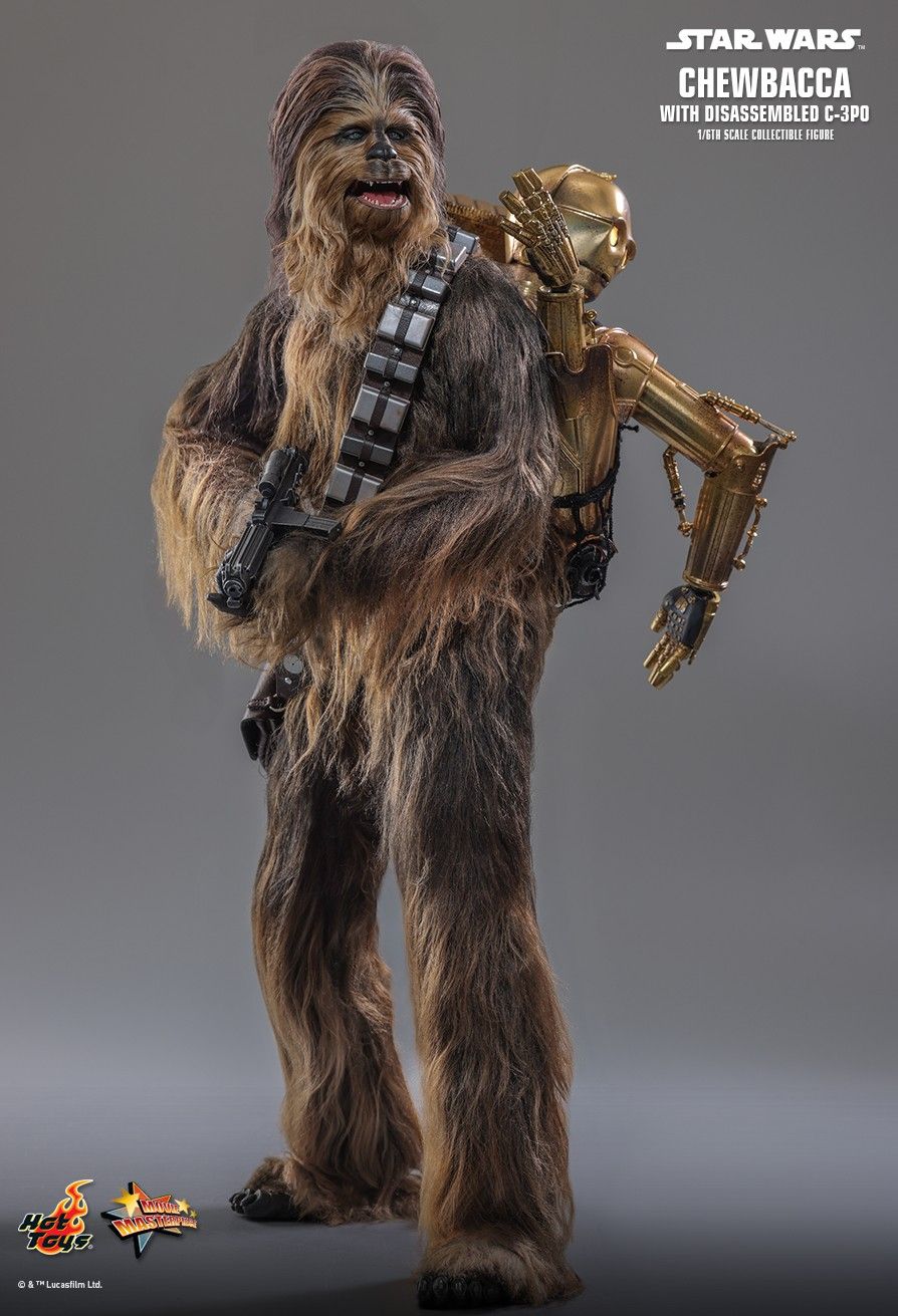 HOT TOYS STAR WARS EP V CHEWBACCA WITH DISASSEMBLED C-3PO MMS766