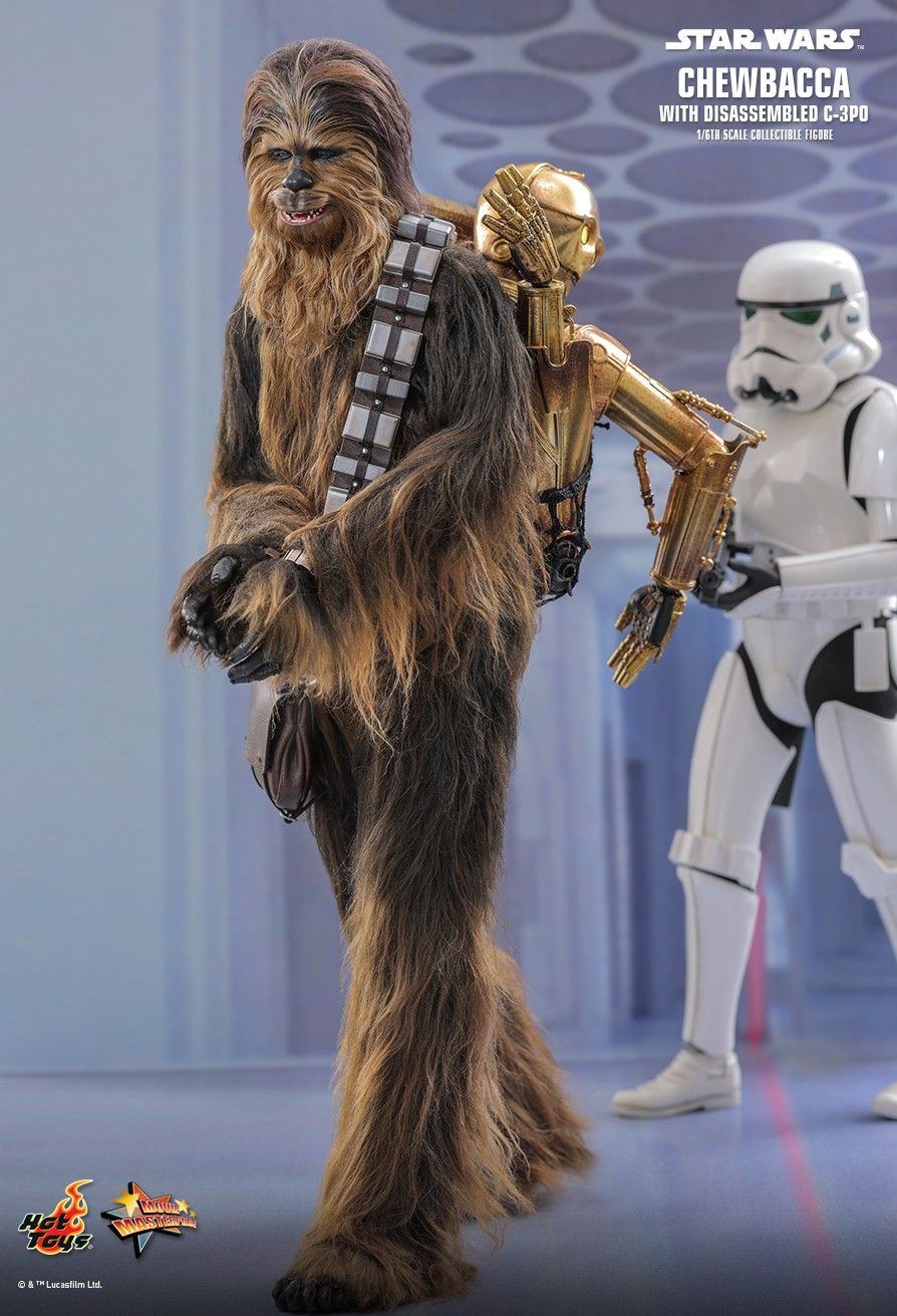 HOT TOYS STAR WARS EP V CHEWBACCA WITH DISASSEMBLED C-3PO MMS766