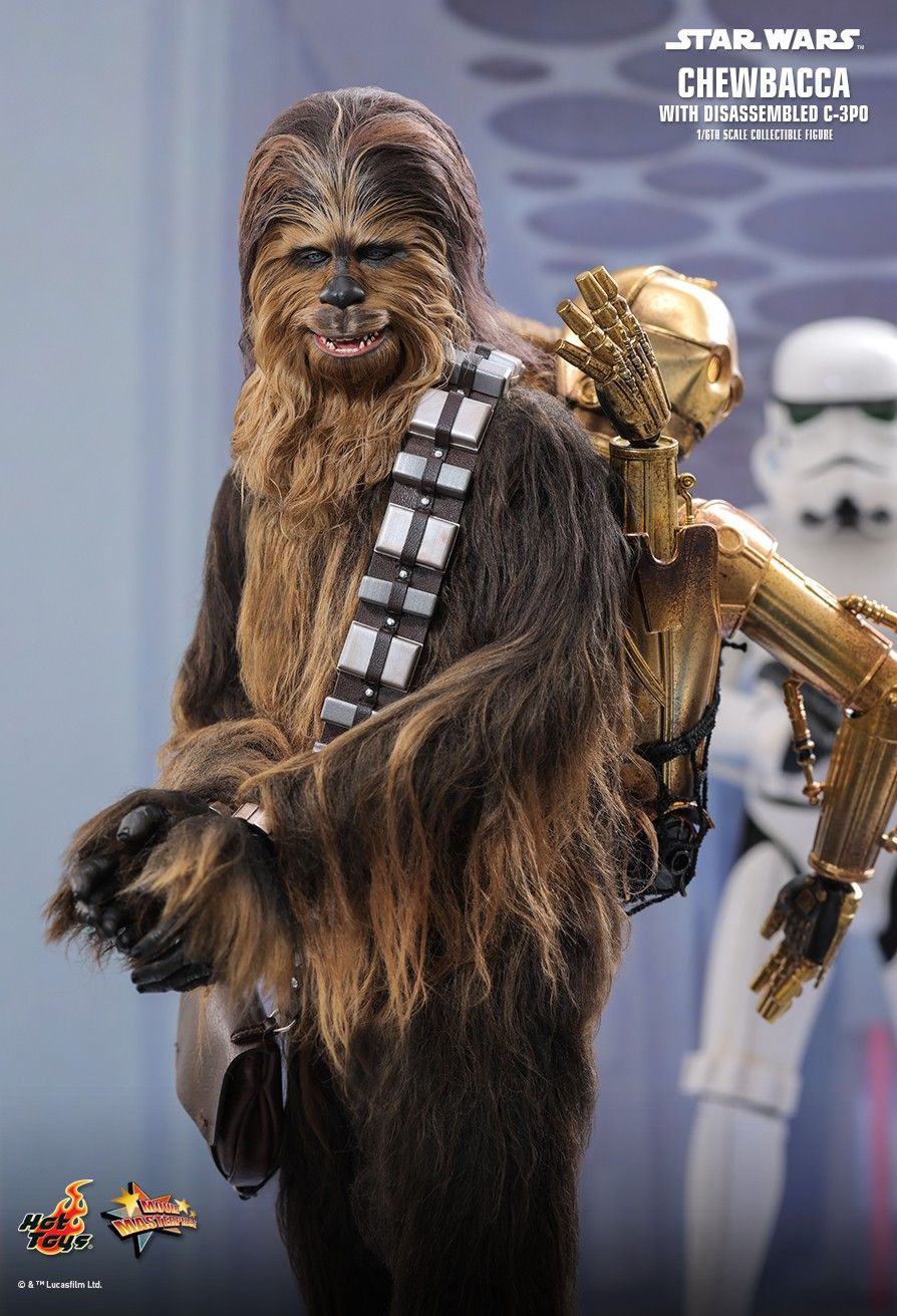 HOT TOYS STAR WARS EP V CHEWBACCA WITH DISASSEMBLED C-3PO MMS766