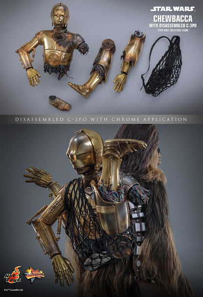 HOT TOYS STAR WARS EP V CHEWBACCA WITH DISASSEMBLED C-3PO MMS766