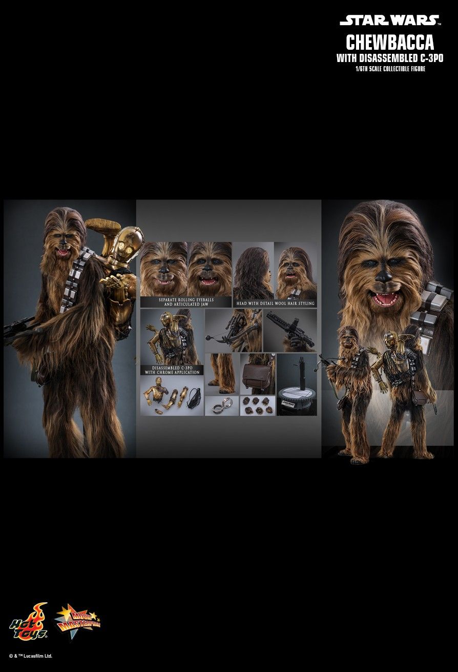 HOT TOYS STAR WARS EP V CHEWBACCA WITH DISASSEMBLED C-3PO MMS766