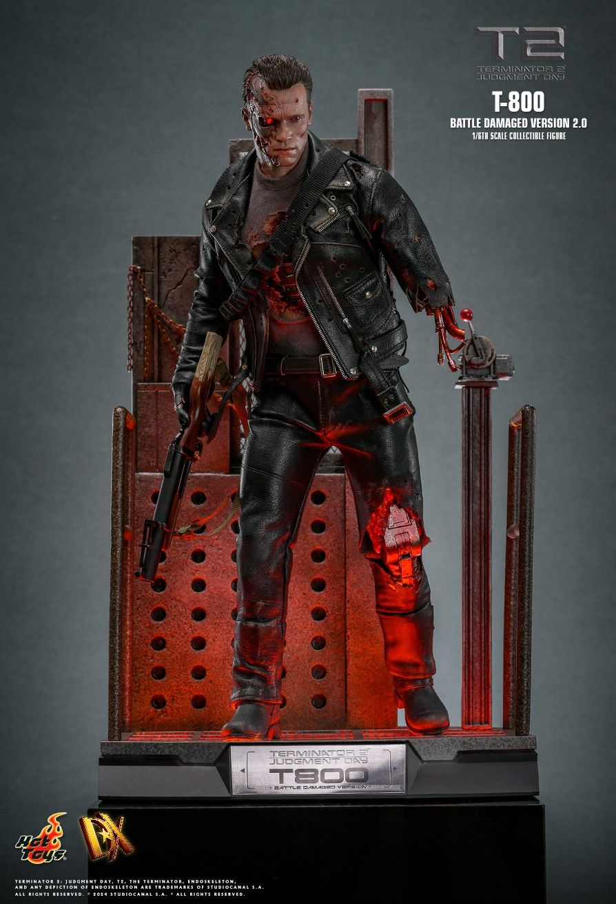 HOT TOYS TERMINATOR 2 JUDGEMENT DAY T-800 BATTLE DAMAGED VERSION 2.0 DX-46