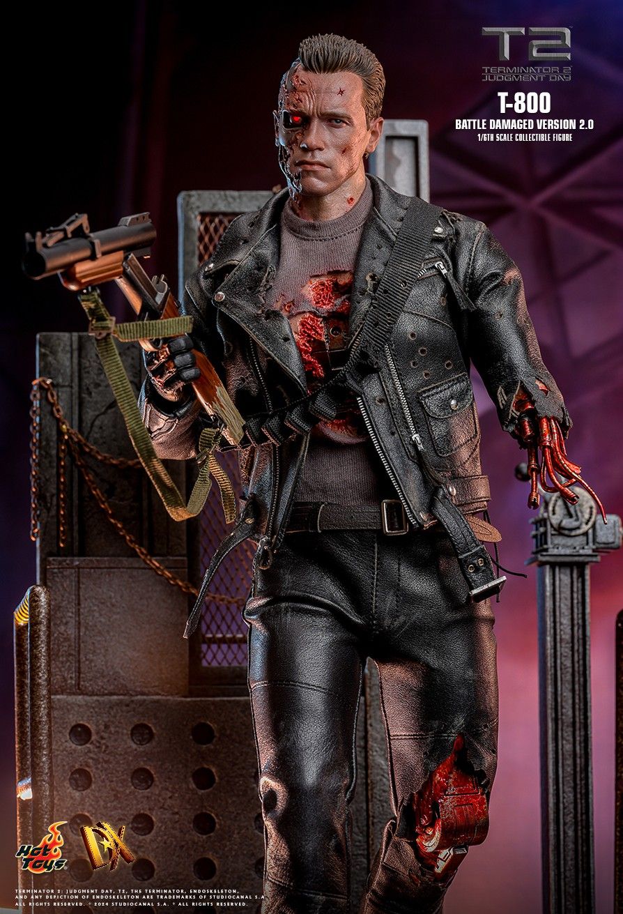 HOT TOYS TERMINATOR 2 JUDGEMENT DAY T-800 BATTLE DAMAGED VERSION 2.0 DX-46