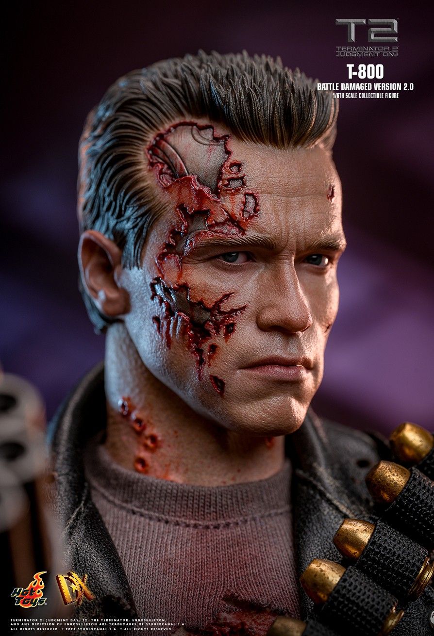 HOT TOYS TERMINATOR 2 JUDGEMENT DAY T-800 BATTLE DAMAGED VERSION 2.0 DX-46