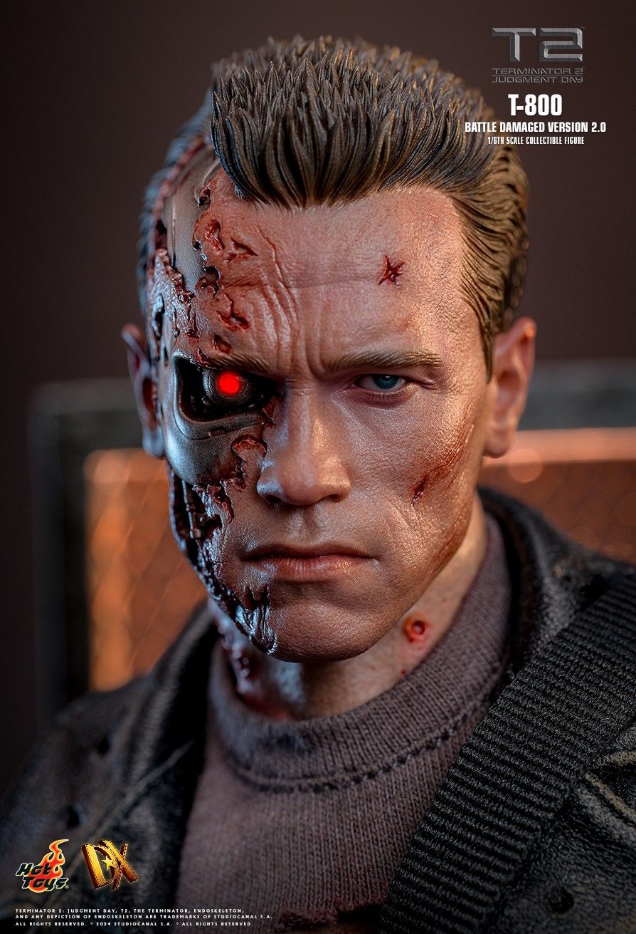 HOT TOYS TERMINATOR 2 JUDGEMENT DAY T-800 BATTLE DAMAGED VERSION 2.0 DX-46