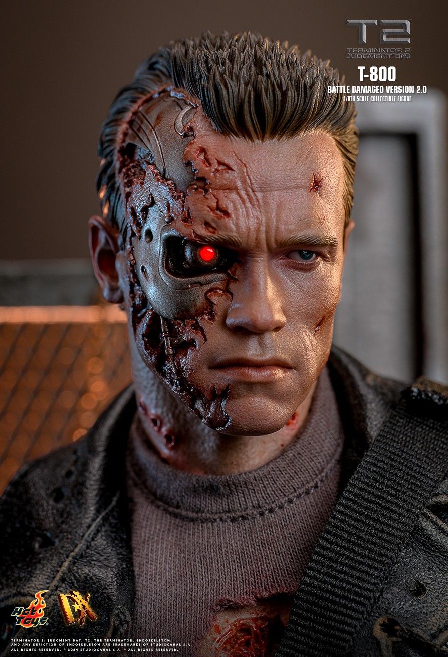 HOT TOYS TERMINATOR 2 JUDGEMENT DAY T-800 BATTLE DAMAGED VERSION 2.0 DX-46