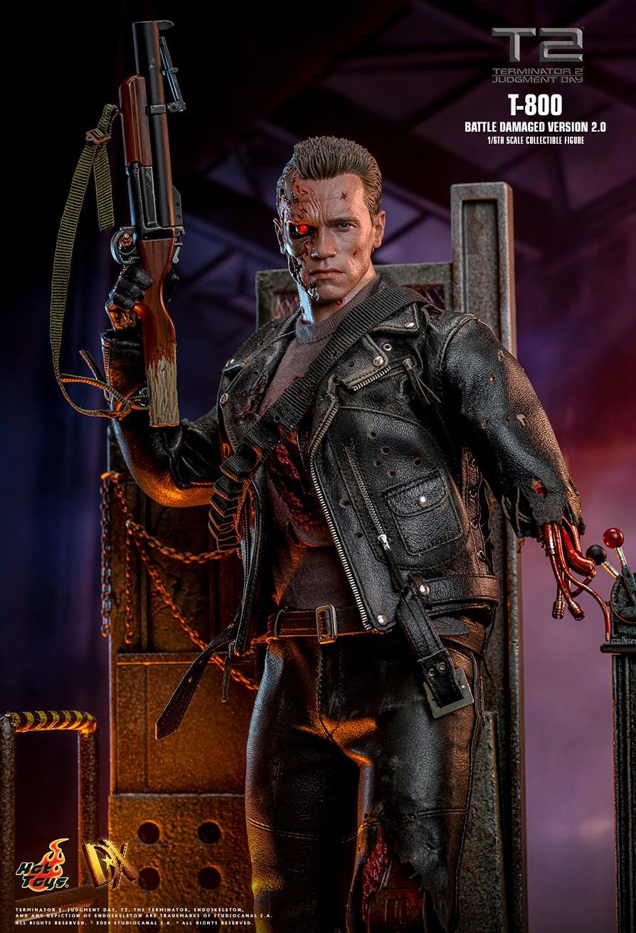 HOT TOYS TERMINATOR 2 JUDGEMENT DAY T-800 BATTLE DAMAGED VERSION 2.0 DX-46