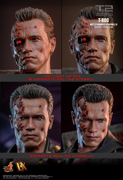 HOT TOYS TERMINATOR 2 JUDGEMENT DAY T-800 BATTLE DAMAGED VERSION 2.0 DX-46