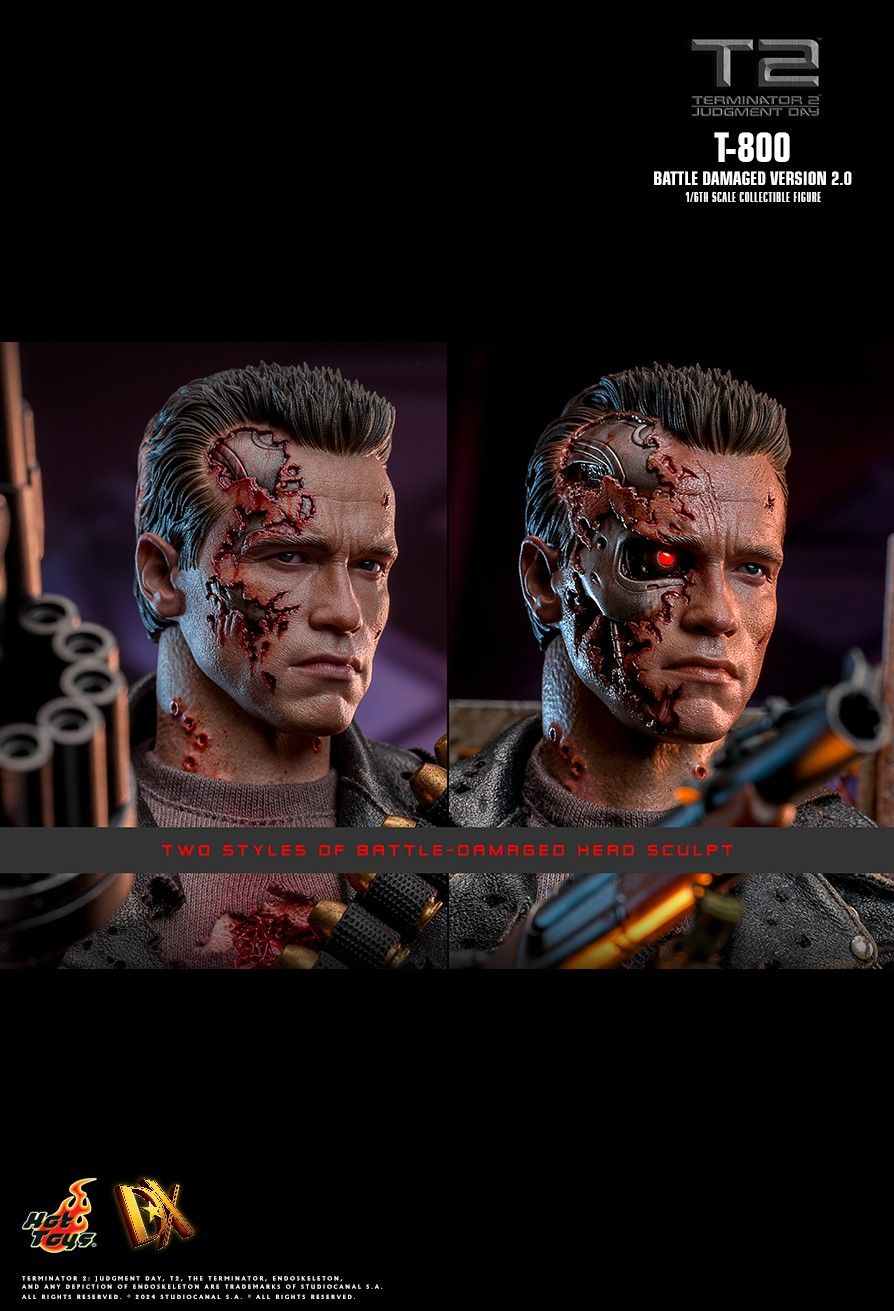 HOT TOYS TERMINATOR 2 JUDGEMENT DAY T-800 BATTLE DAMAGED VERSION 2.0 DX-46