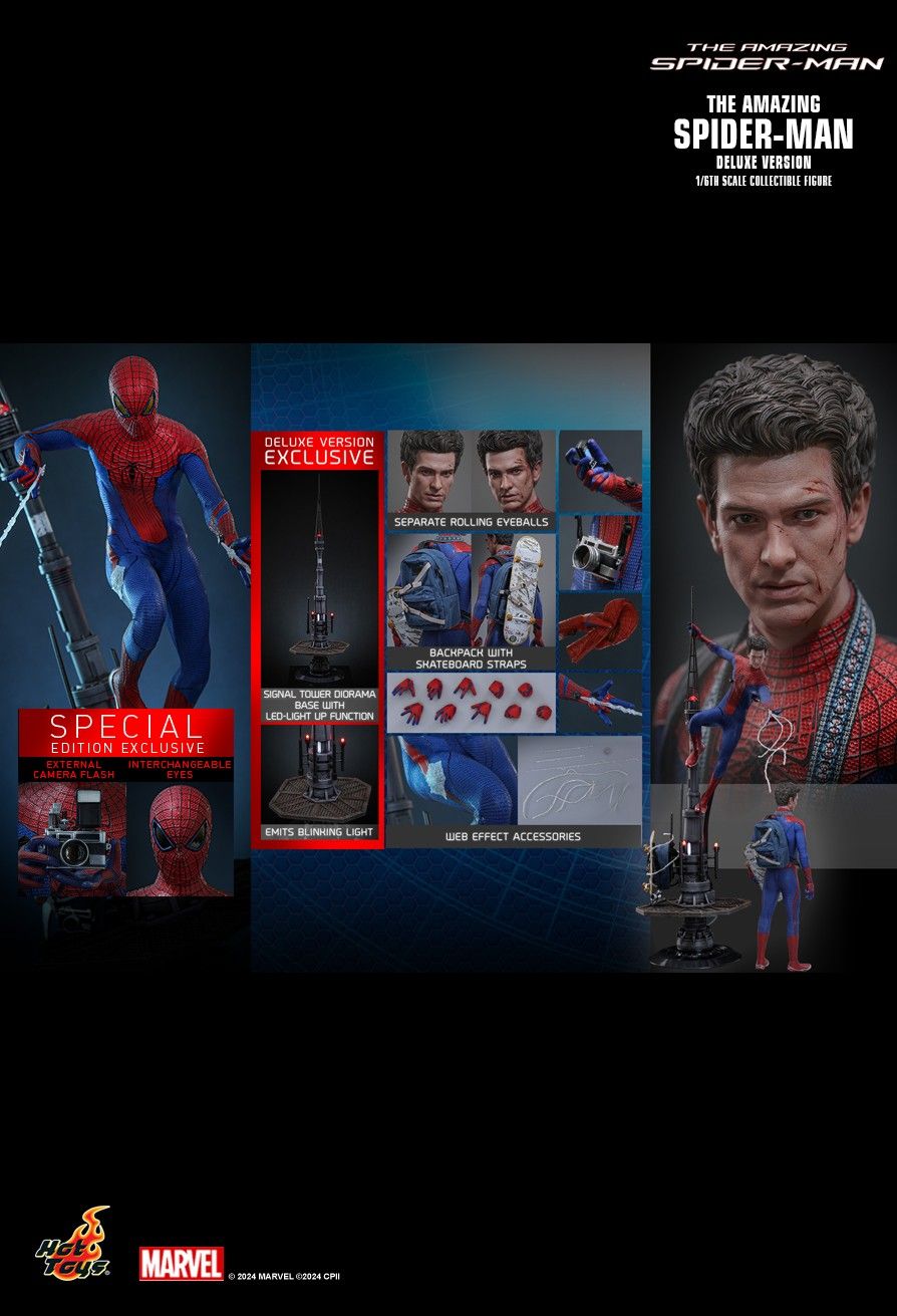 HOT TOYS AMAZING SPIDERMAN 2012 SPIDERMAN 2.0 DELUXE SPECIAL EDITION MMS772B