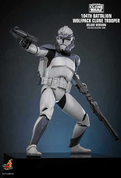 STAR WARS THE CLONE WARS 104TH BATTALION WOLFPACK CLONE TROOPER DELUXE TMS143