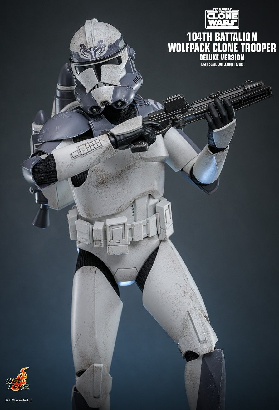 STAR WARS THE CLONE WARS 104TH BATTALION WOLFPACK CLONE TROOPER DELUXE TMS143