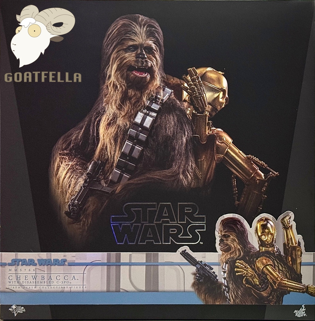 HOT TOYS STAR WARS EP V CHEWBACCA WITH DISASSEMBLED C-3PO MMS766