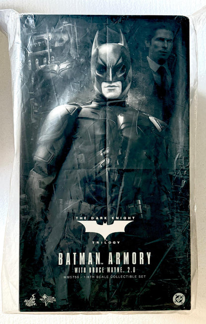 HOT TOYS BATMAN THE DARK KNIGHT ARMORY WITH BRUCE WAYNE 2.0 MMS750